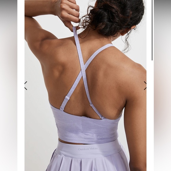 NWT Outdoor Voices TechSweat Criss Cross Tank Wisteria - Picture 3 of 3